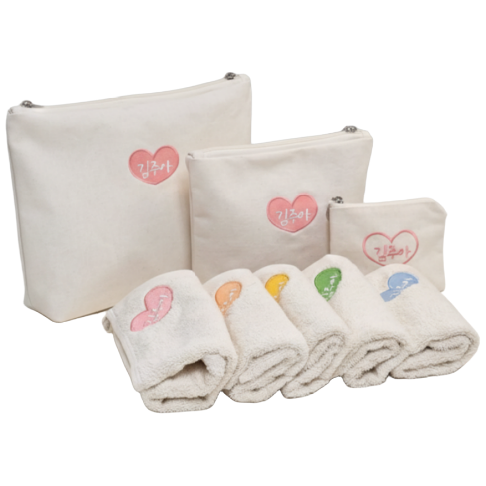 [어린이집 신학기준비물] 고리수건 5장 어린이집 수건 방수파우치 (L) 세트 60,420원