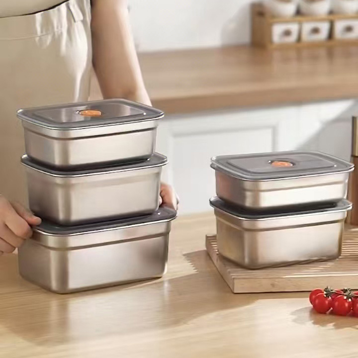 Oyoson 냉장고 스테인리스 밀폐용기 4P세트 인덕션 가스레인지 스텐용기 반찬통 12,800원