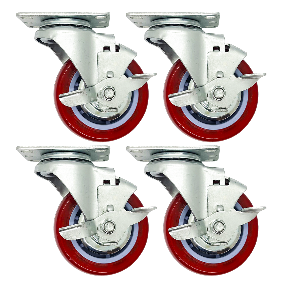 바퀴캐스터 회전브레이크4개 3인치 7.5cm 4인치 10cm 5인치 12.6cm 4개입 산업용 핸드카, 1세트 29,040원