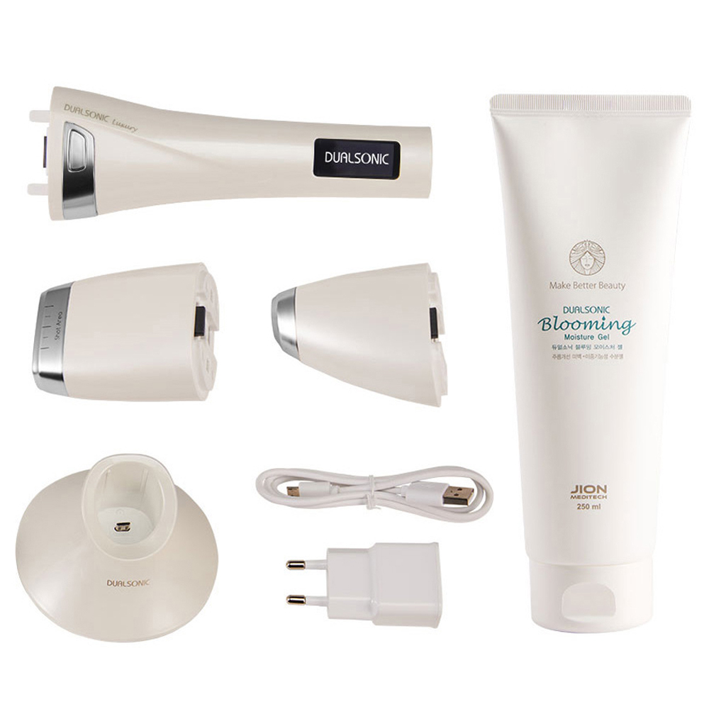 듀얼소닉 럭셔리 뷰티 탄력 피부 마사지기 + 블루밍 모이스처 젤 250ml 세트 571,400원