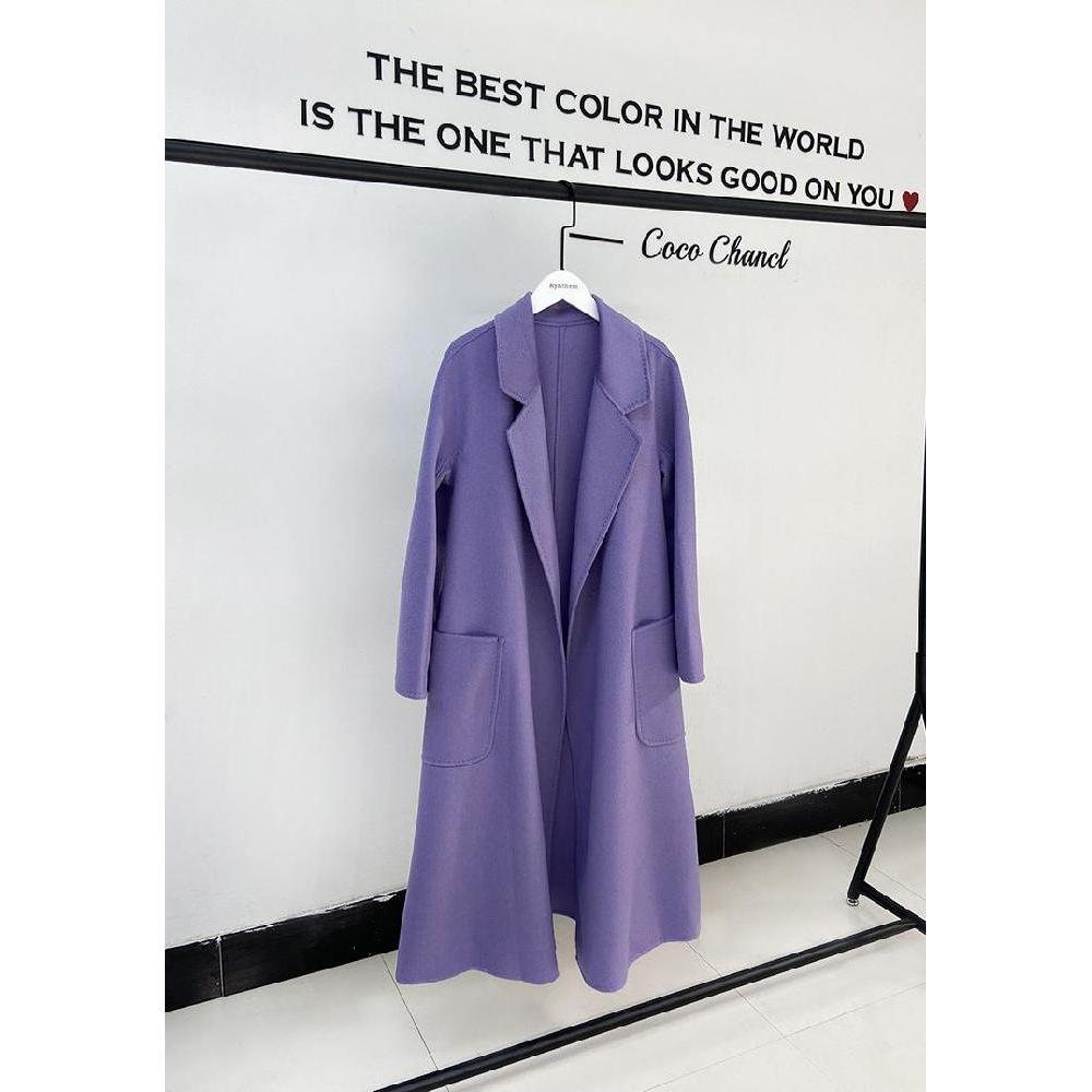 여성 핸드메이드 롱 코트  캐시미어 로브 가을 겨울 아우터 128,000원