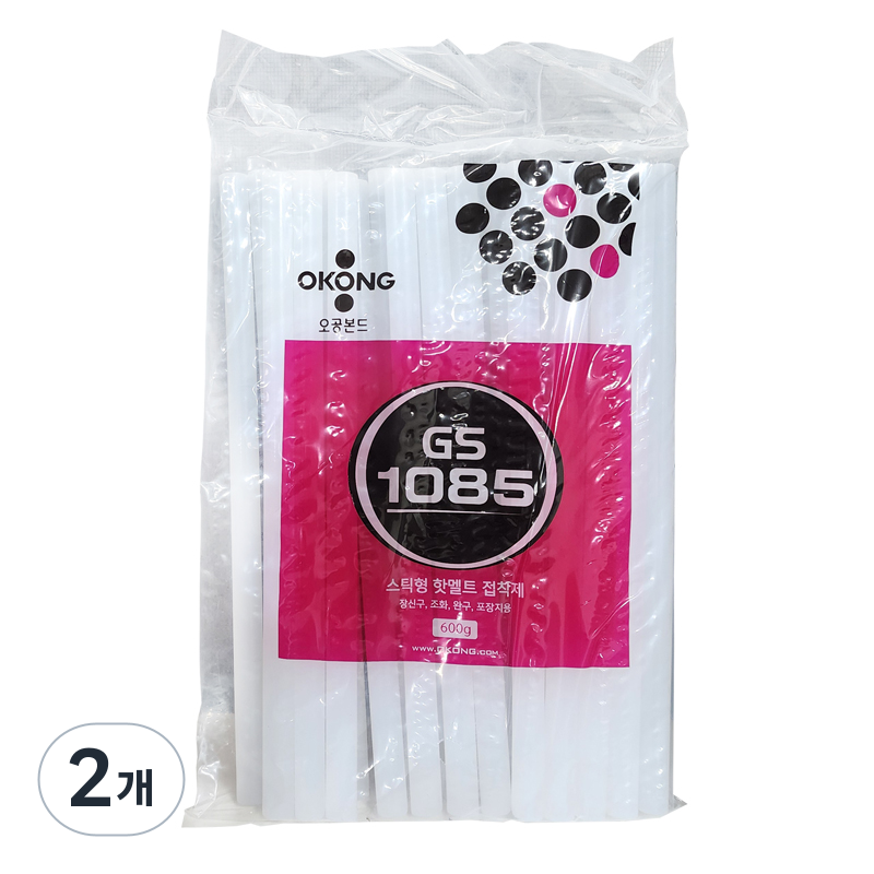 오공 핫멜트 글루건심 실리콘 잡착제 GS1085 600g 11.3mm, 2개 9,580원