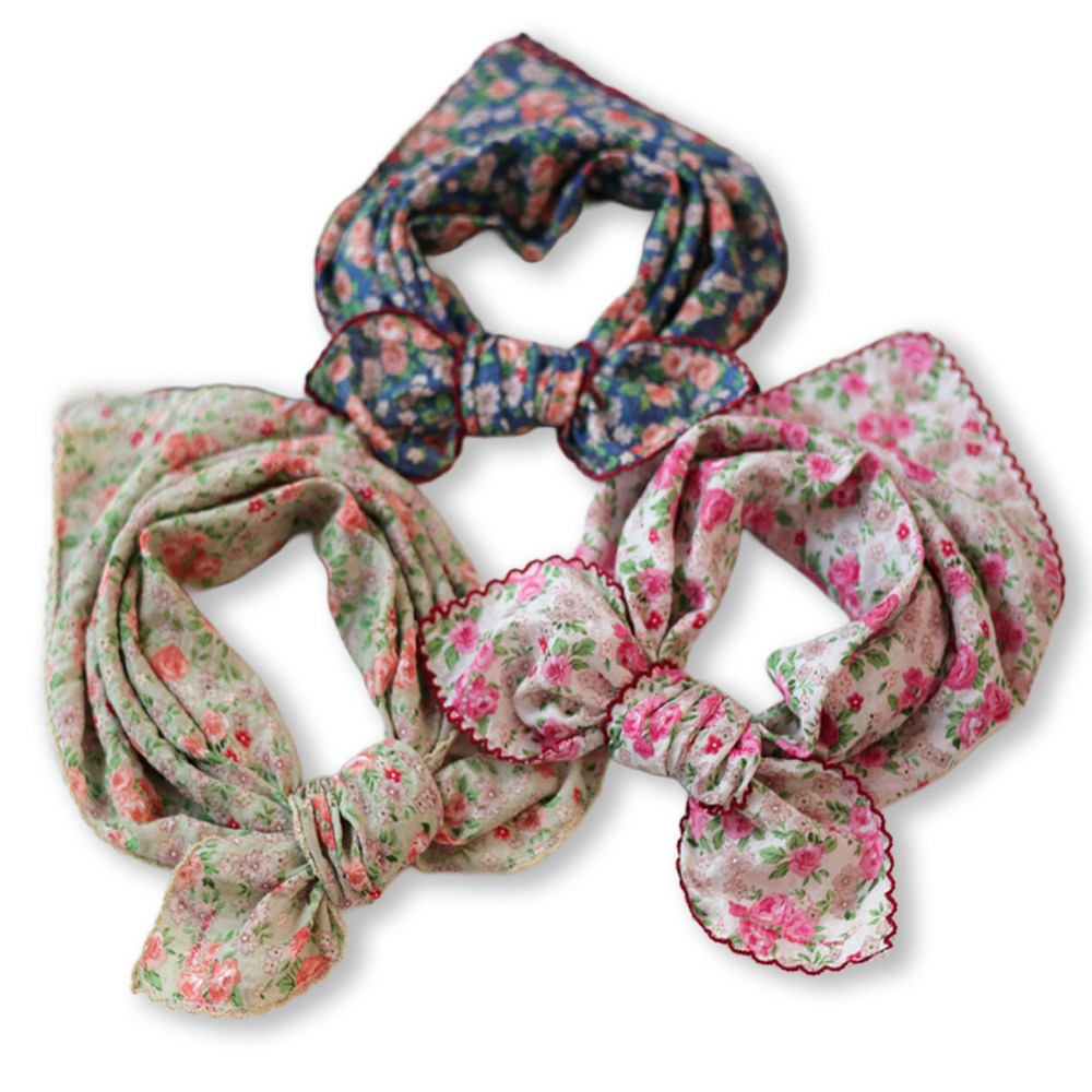 메리앤유 3장세트 엠보 코튼 미니 장미 손수건 쁘띠 스카프  국산 선물 16,800원