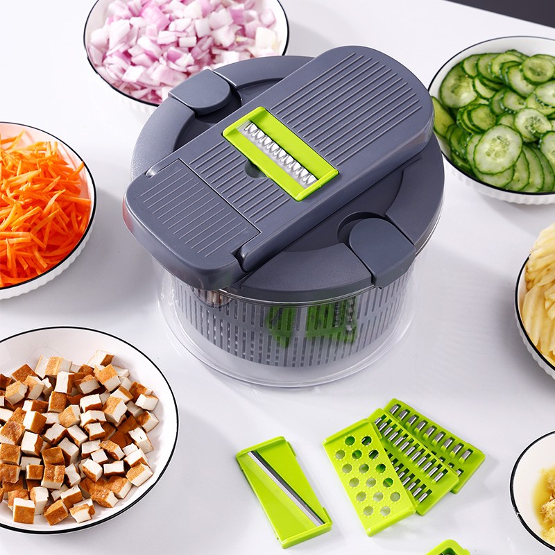 8in1 야채쵸퍼 다지기 양파 다이스 스파이럴라이저 깍둑썰기 만능 손보호 야채 다지기 수동 야채 탈수기, 회색, 2개 79,600원