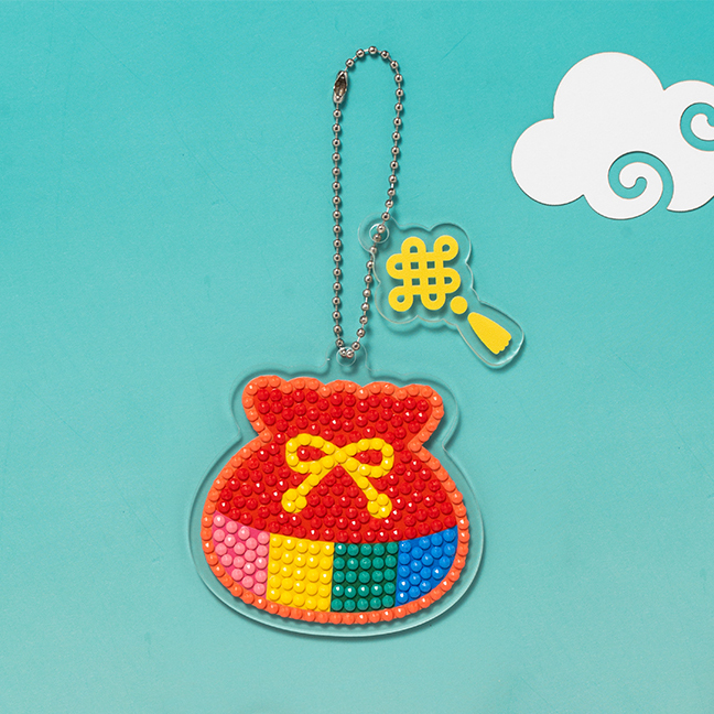 민화샵 보석십자수 키링 새해 만들기 리본 복주머니 S250081A 25,400원