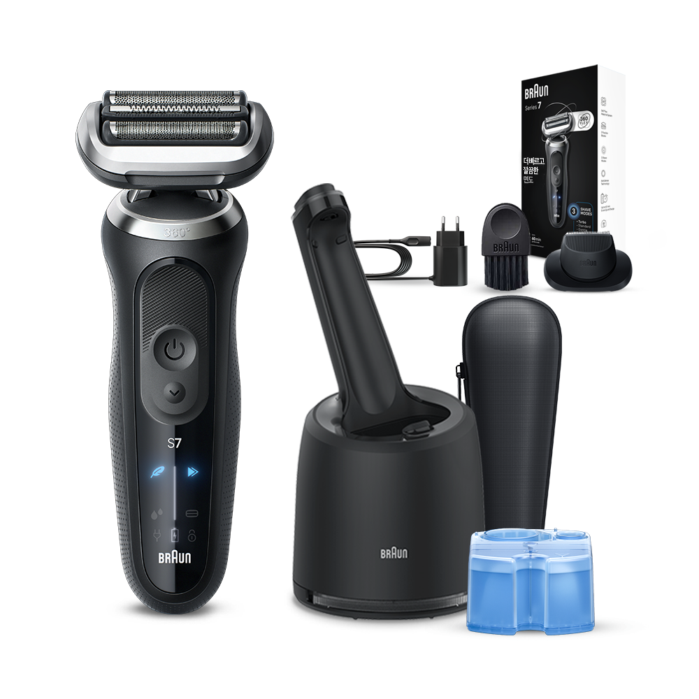 BRAUN 시리즈 7 전기면도기 + 세척 충전 스테이션 세트 159,000원