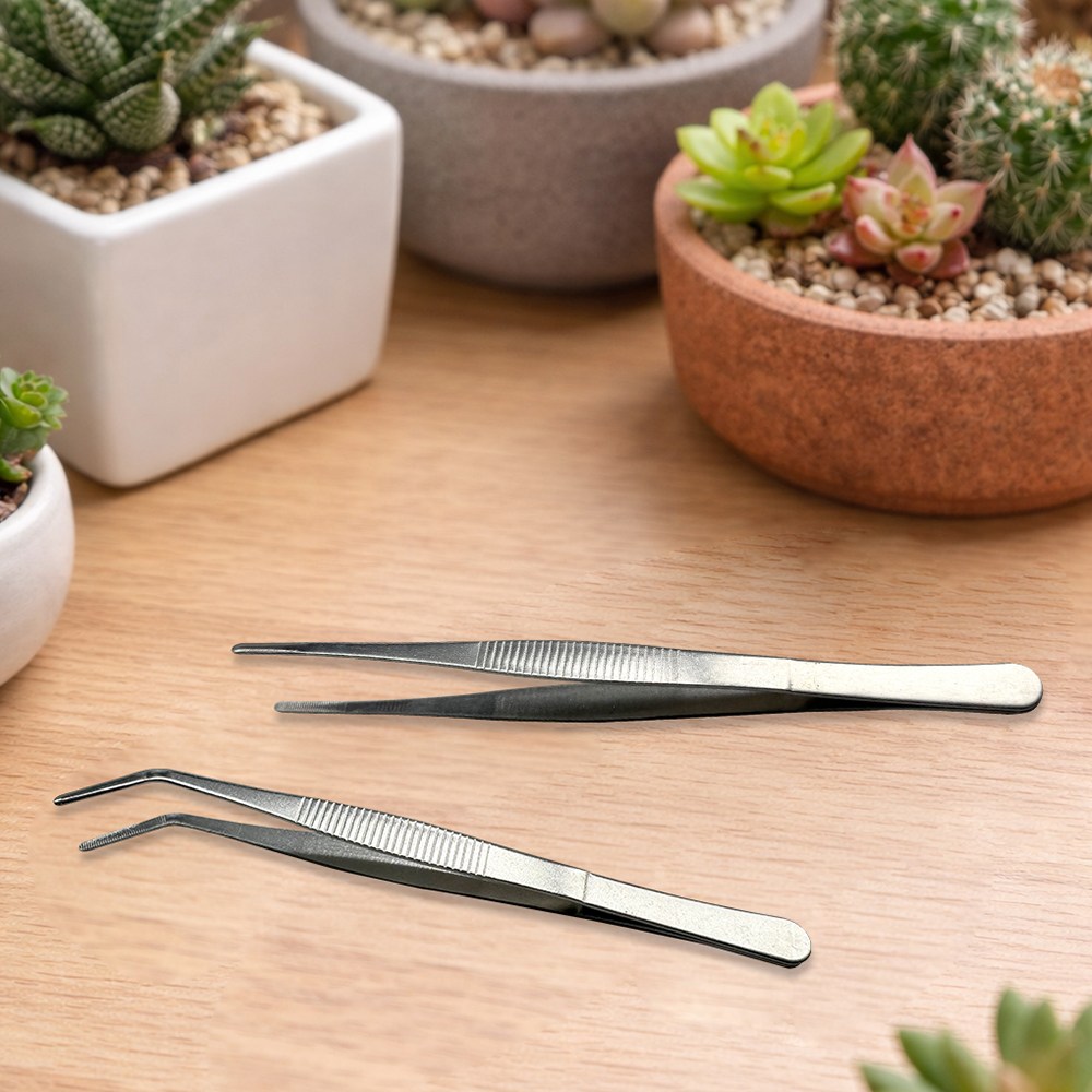 다육이 핀셋 2종 세트 일자형+곡선형 다용도 원예용 식물 분갈이용, 1세트 1,600원