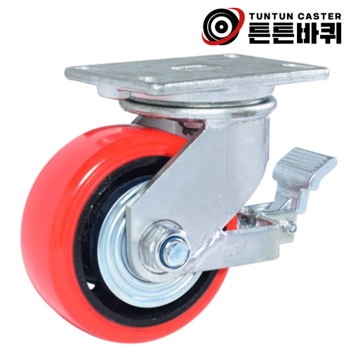 단조 5인치 회전 브레이크 우레탄 바퀴 산업용 캐스터 고중량 고하중 700kg 바퀴폭 64mm 49,600원