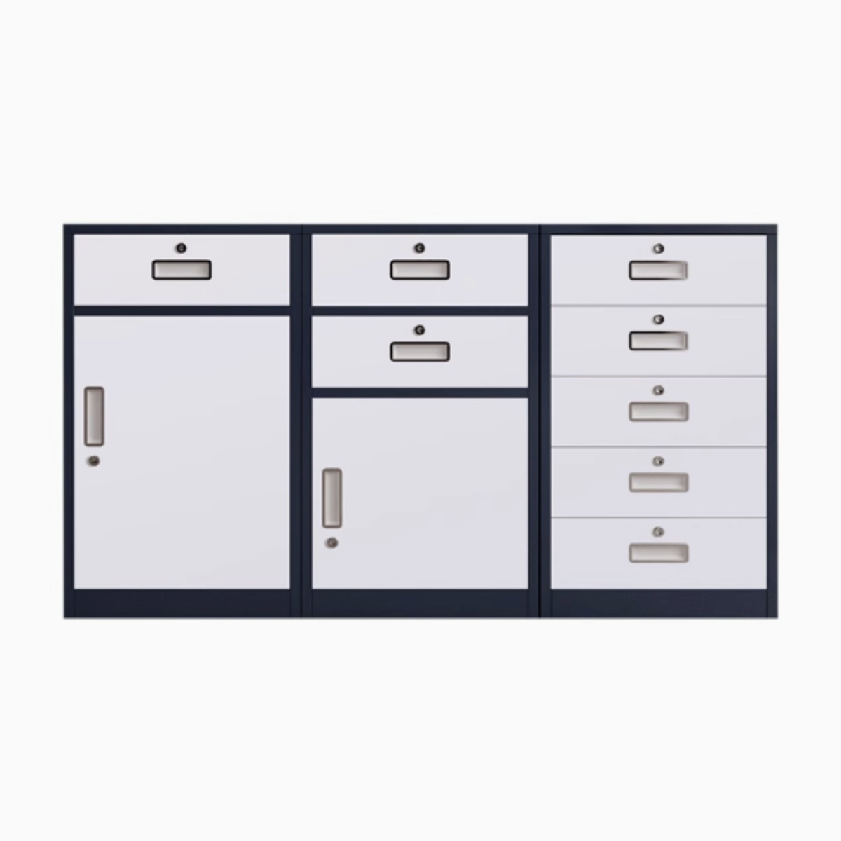 퀵퍼니처 철제 서랍장 수납장 캐비넷 조립후 배송되는 완성형 깔끔한 사무실 가구 책상 사무용, 중형 도어1개 184,500원