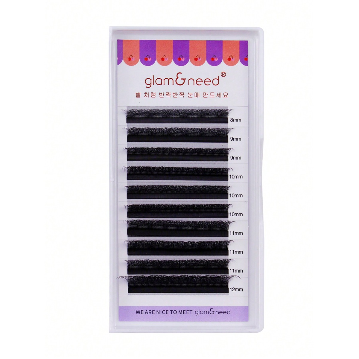 glam&need 속눈썹 연장 3D 래쉬 0.07mm C컬 전문시술용 전문가용 속눈썹, 1개, 8-12mm C 12,000원