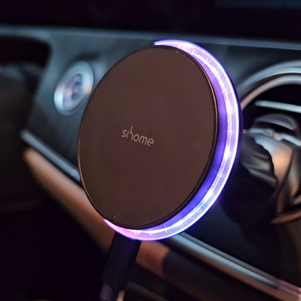 시홈 앰비언트 라이트 차량용 고속 무선 충전 거치대 맥세이프 15W 충전기 27,300원