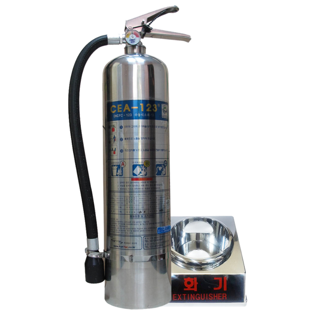 포트텍 CEA-123 3Kg 하론대체 가스소화기, 1세트, +크롬받침대 205,000원