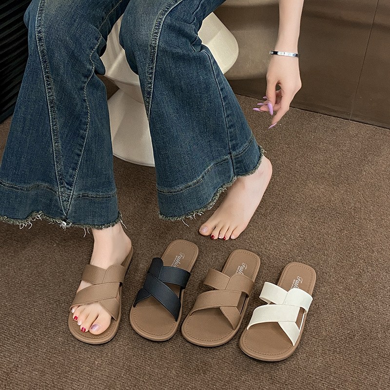 슬로브 여성 여름 플랫 샌들 꼬임 슬리퍼 16,000원