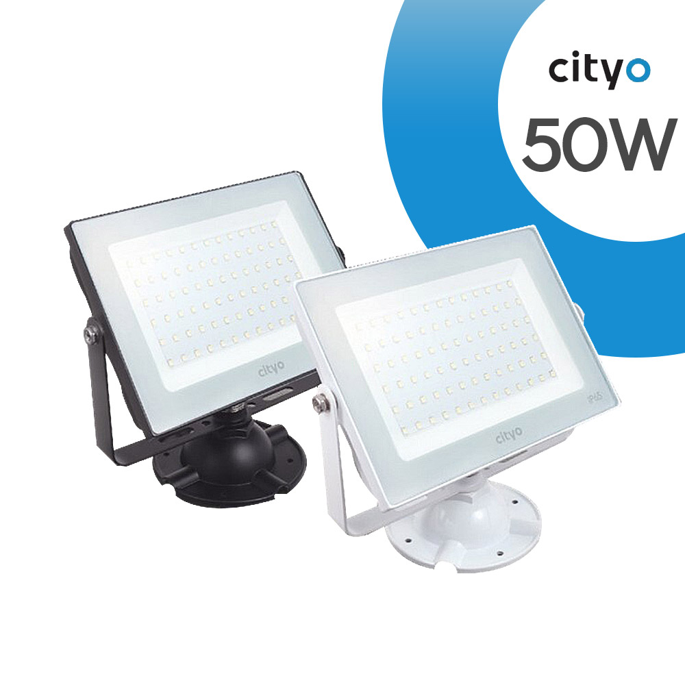 씨티오 사각 LED 투광기 투광등 블랙 화이트 주광색 전구색 50W IP65 간판, 1세트 17,700원
