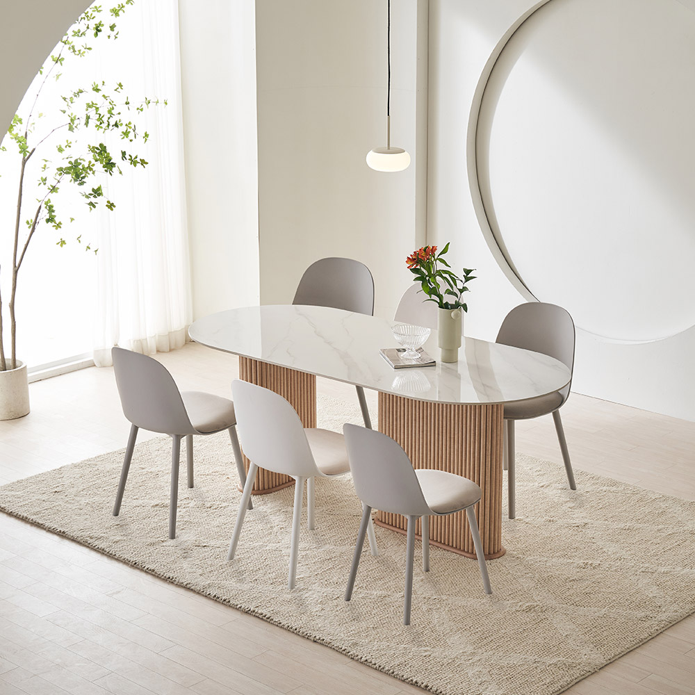 파로마 이즈 칼리아 1800 세라믹 타원형 템바 6인 식탁 세트 379,000원