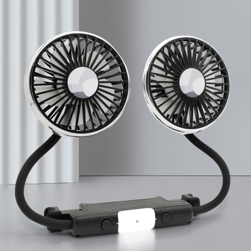 SEAMETAL 차량용 듀얼 360도 선풍기 각도 조절 식 뒷좌석 선풍기 듀얼팬 헤드레스트 거치형 에어 쿨링팬 USB 전원 공급 19,900원