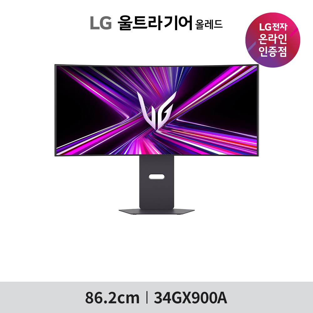 LG전자 울트라기어 34GX900A 올레드 게이밍모니터 34인치(86.2cm) 800R 곡면 WQHD 240Hz, 현재가 1,410,000원