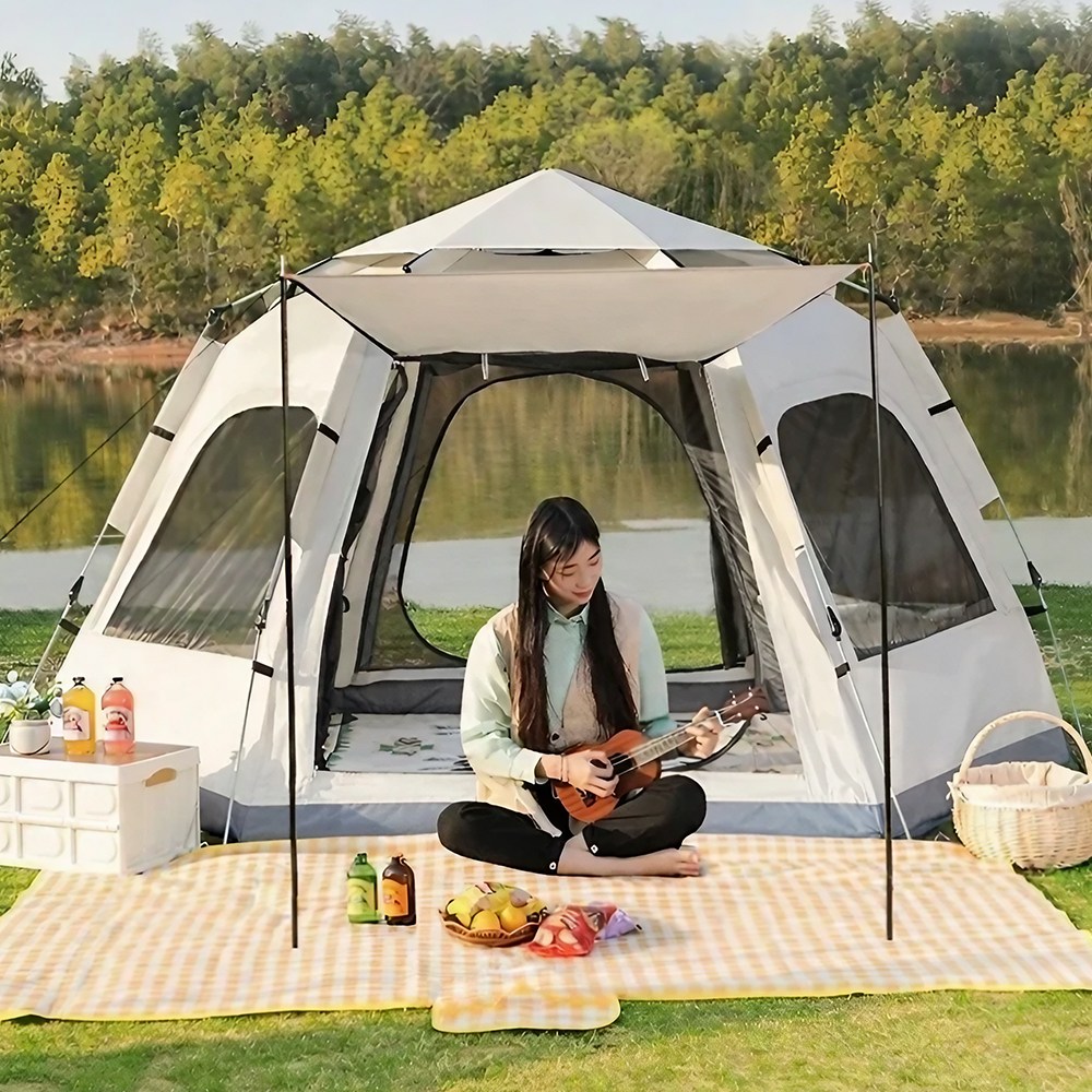 캠프텐버 아웃도어 캠핑 원터치 텐트, 아이보리 74,750원