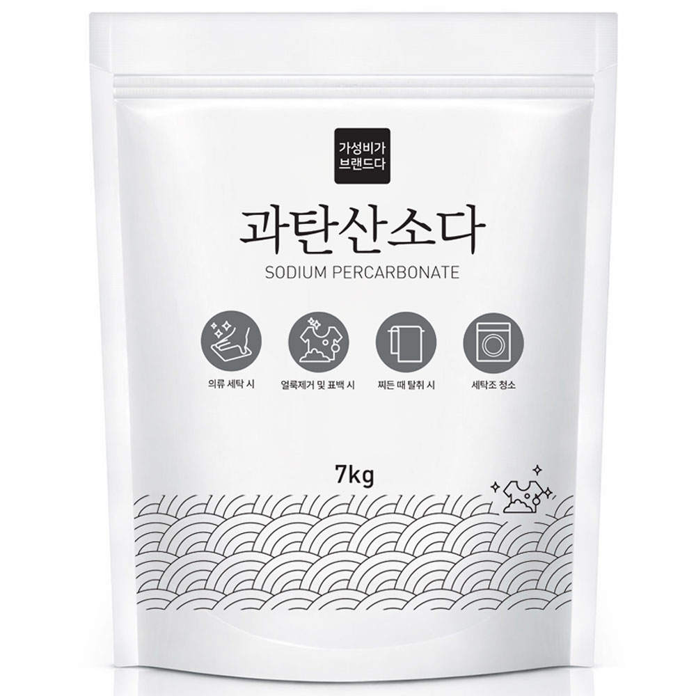 가성비가브랜드다 과탄산소다 표백제 7KG 파우치 지퍼백 15,900원