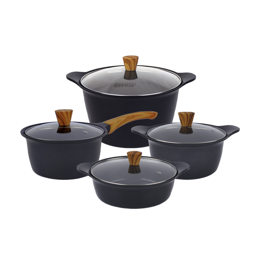 에코스타 우드핸들 통주물 IH 세라믹 냄비 4종세트 (18cm편수 + 20cm양수 + 24cm전골 + 24cm곰솥), 에코스타 우드핸들 통주물 IH 세라믹 냄비 4종세트, 1개, (18편수+20양수+24전골+26곰솥) 89,900원