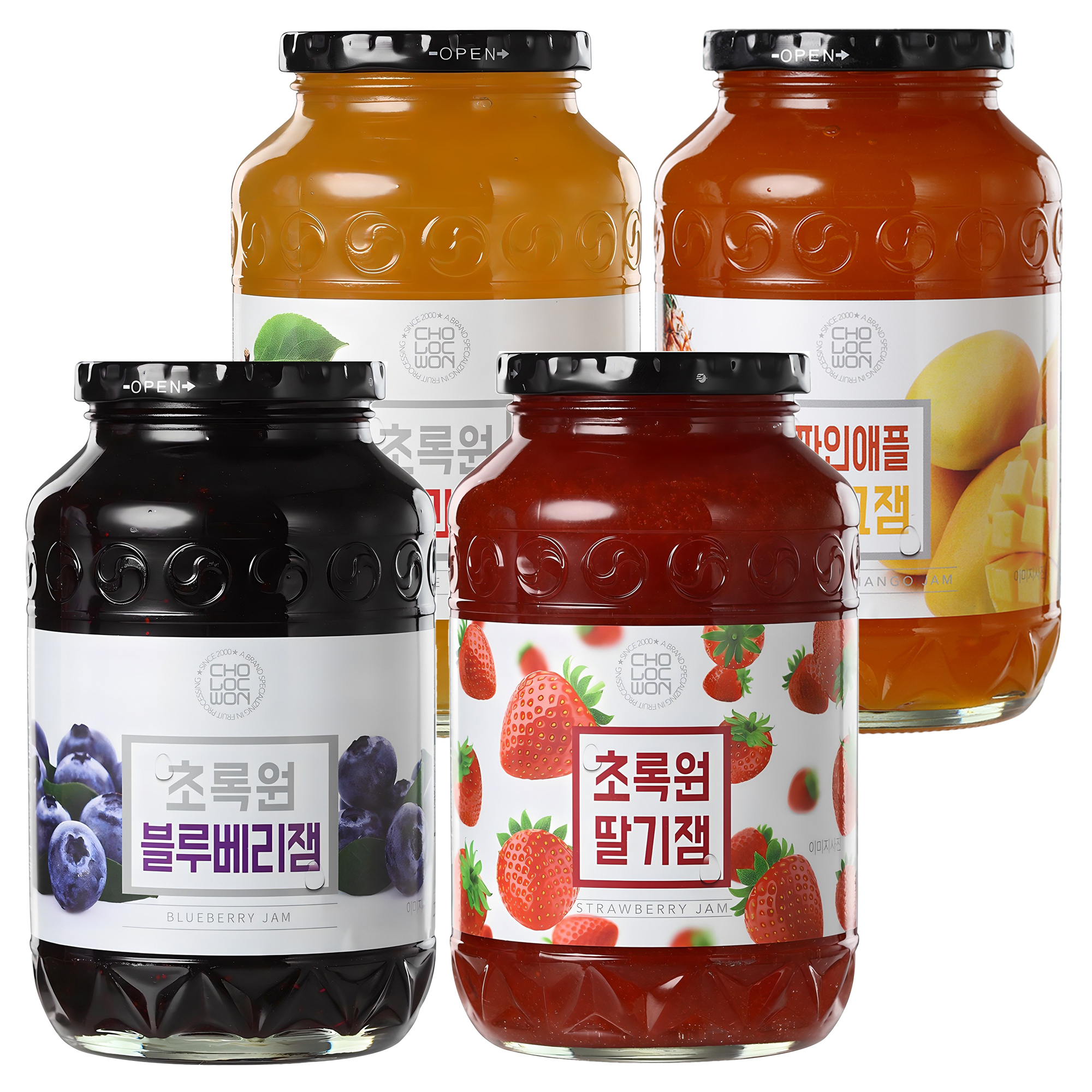 초록원 딸기잼 + 사과잼 + 파인애플망고잼 + 블루베리잼 31,850원