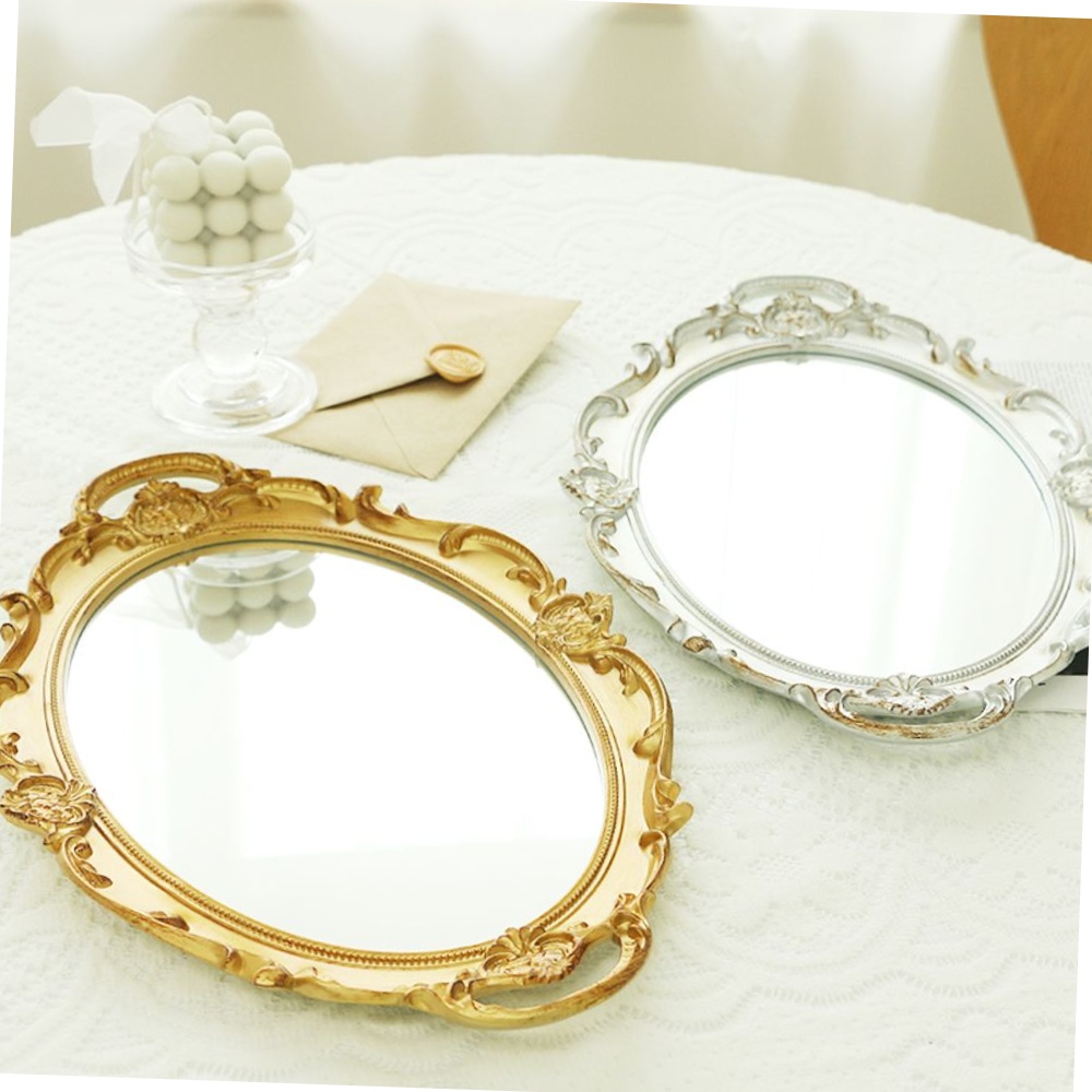 빈티지 엔틱 쟁반 미러 거울 트레이 2color 프렌치 화장품정리대 카페인테리어소품 화장품보관함 14,560원