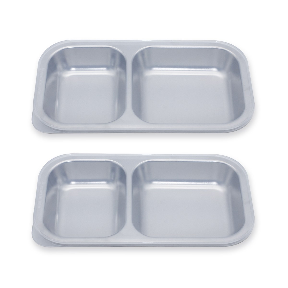 1+1 올품락 간편한끼 스텐 다이어트 직사각 2구 뚜껑 식판, 2세트, 화이트뚜껑 16,890원