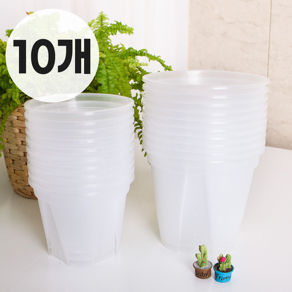 세경팜 숨쉬는 원형 슬릿화분 10개입 10호~24호 투명 모스그린 블랙 화이트 11,000원