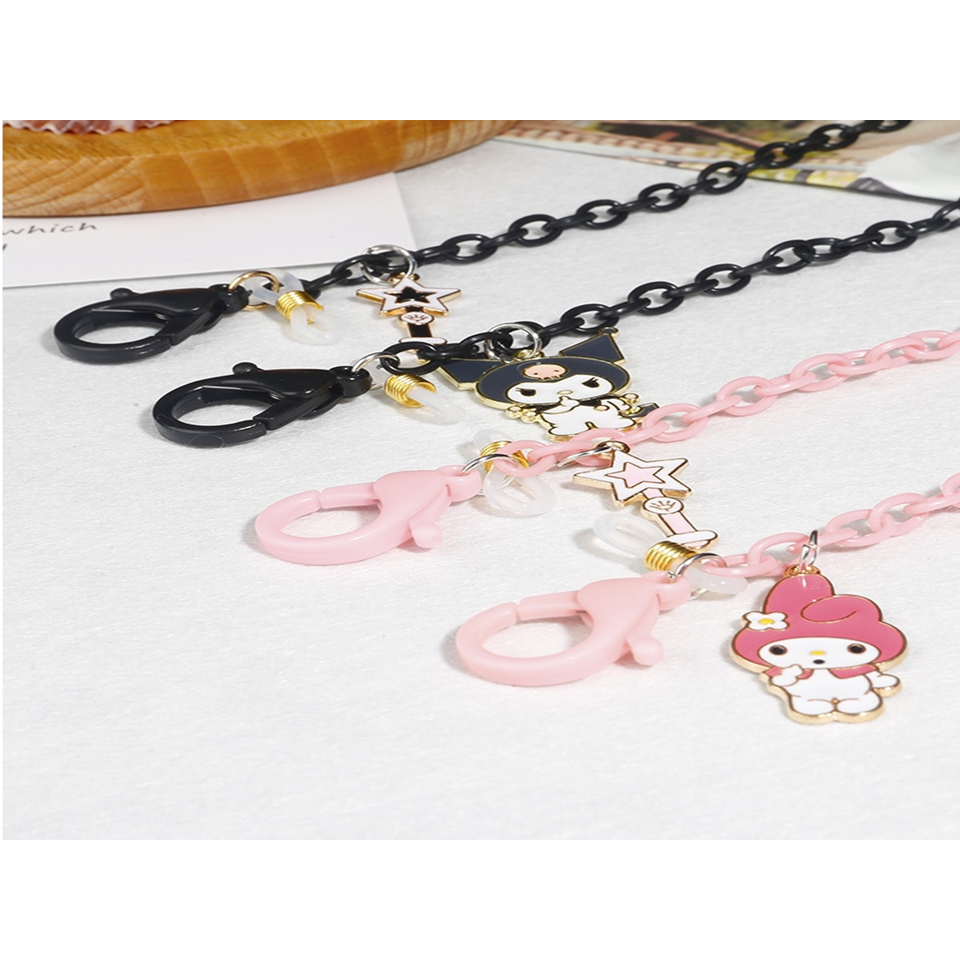 블랙 핑크 산리오 캐릭터 마스크 안경 목걸이 스트랩 고리 줄 악세서리 분실방지 패션디자인 13,500원