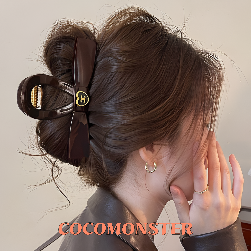 COCOMONSTER 프리미엄 리본 골드포인트 올림머리 헤어 집게핀 25,900원
