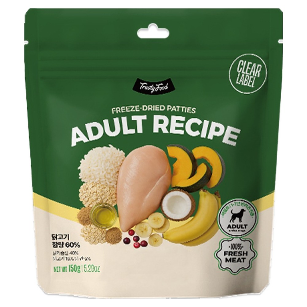트러스티푸드 어덜트 강아지 동결건조 사료 치킨 패티, 150g, 1개, 닭 34,800원