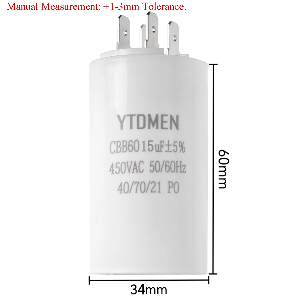 CBB60 4핀 듀얼 인서트 모터 시동 커패시터 AC 450V 교체 실행 공기 압축기 펌프용 4UF-60UF 8,200원