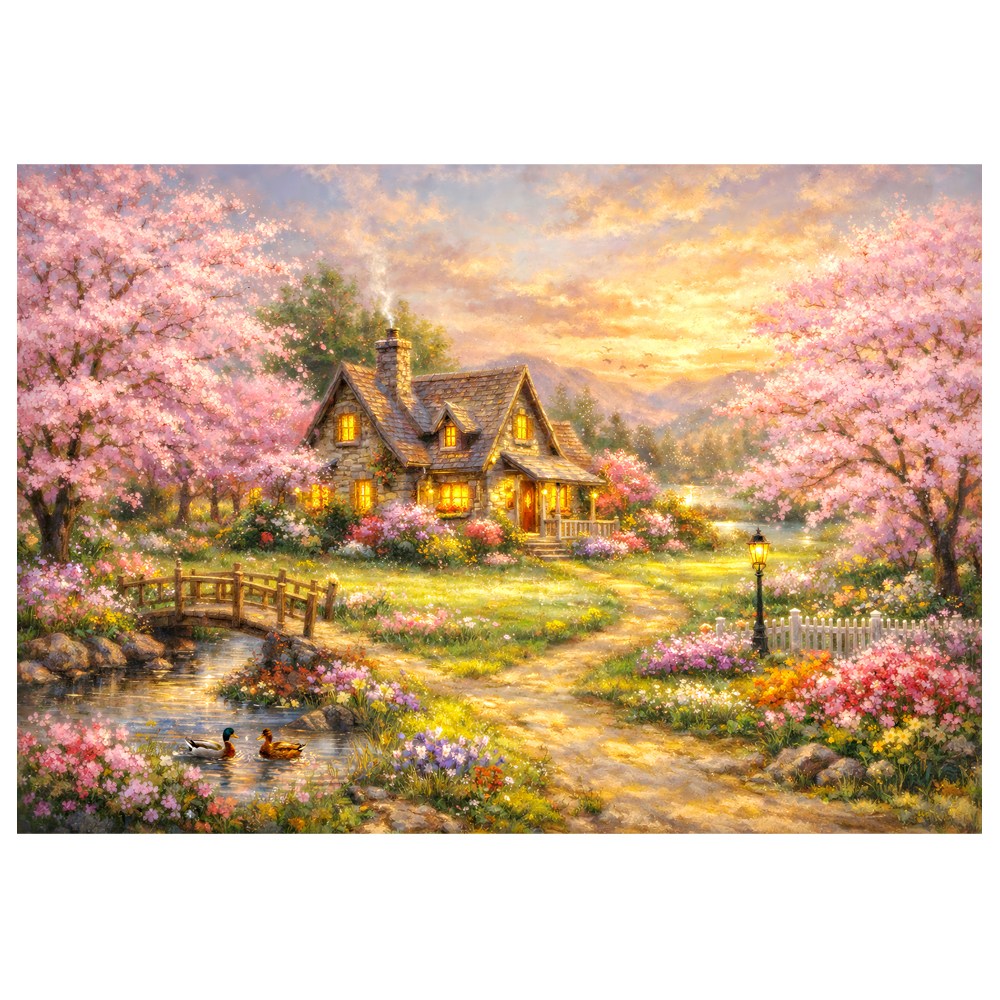 퍼즐갤러리 벚꽃 가득한 봄의별장 1000피스 직소퍼즐 PG1059, 1개, 퍼즐단품 액자없음, 1000피스 25,000원