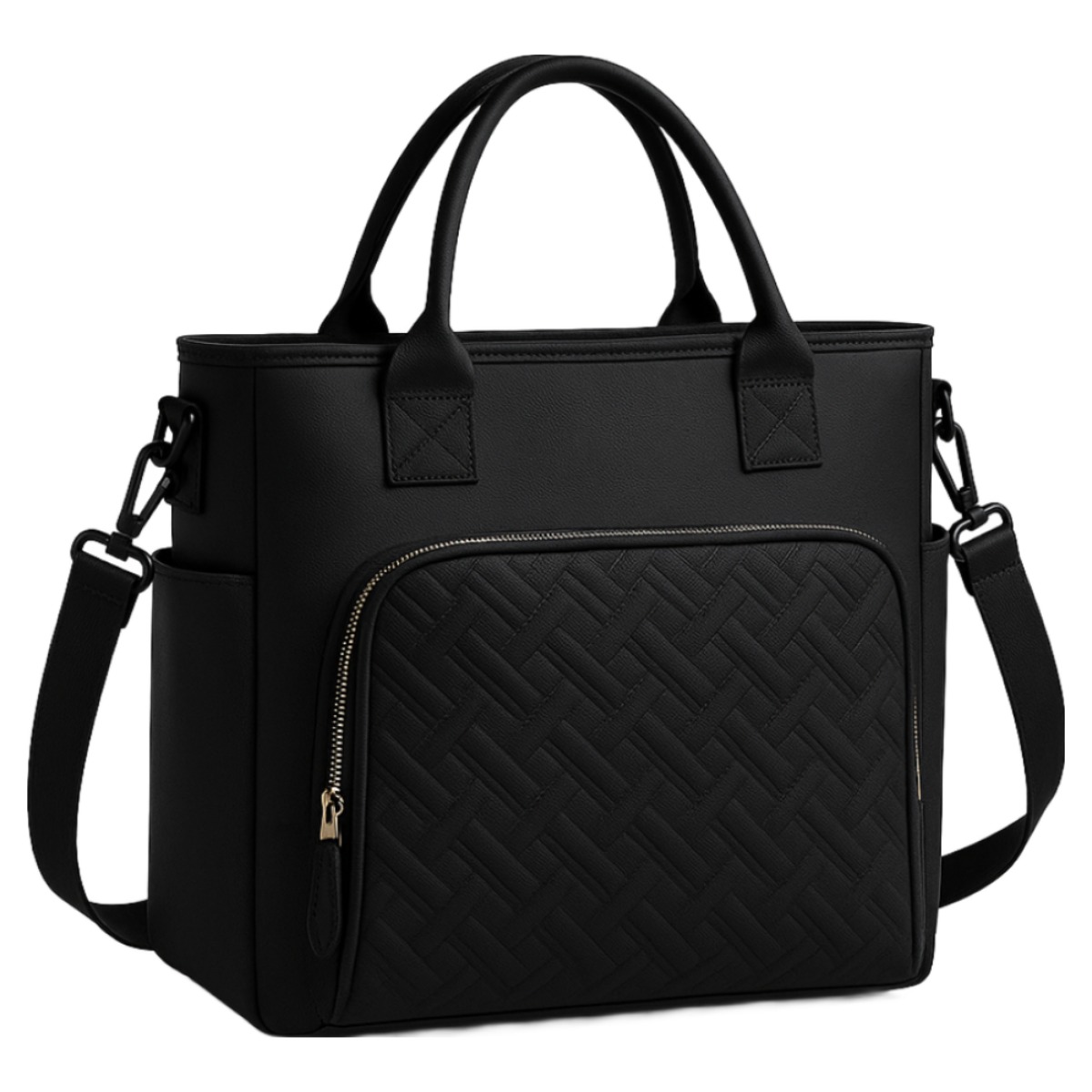 라스포스 고급스러운 토트 숄더 겸용 보온 보냉백, 딥 블랙, 1개 21,800원