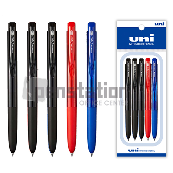 유니볼 시그노 노크식 RT1 0.28mm 블랙/블루/레드 5개 세트 10,000원