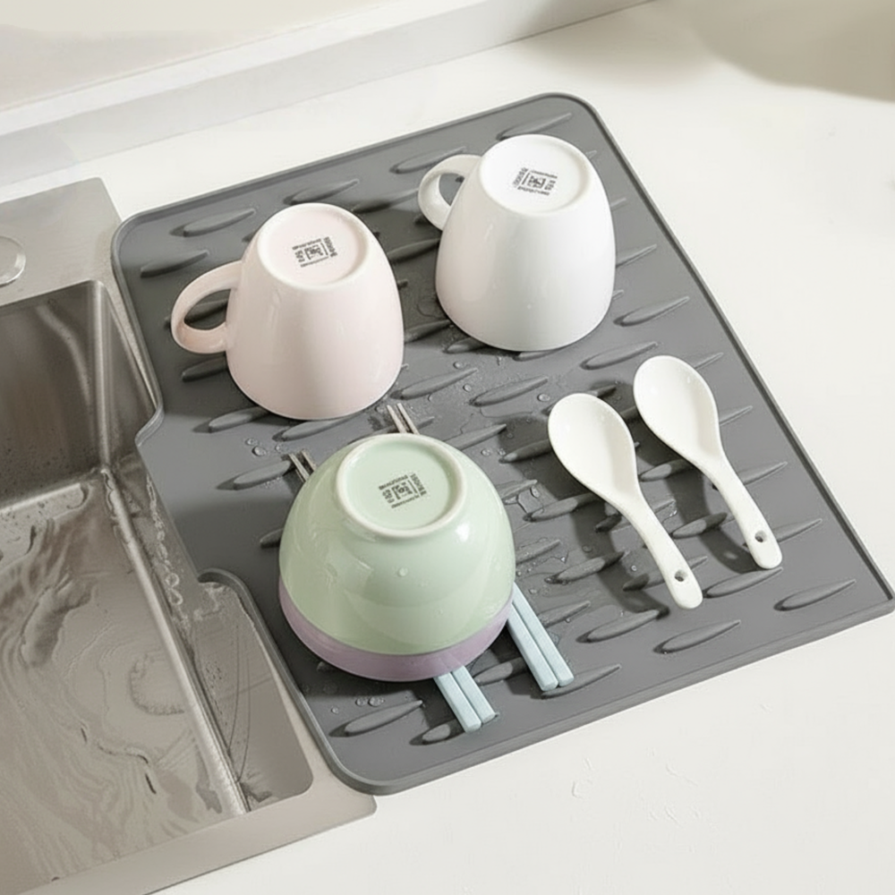 나나코지 실리콘 물빠짐 식기건조 매트 중형 40cm32cm, 1개, 회색(Grey), 1단 8,800원