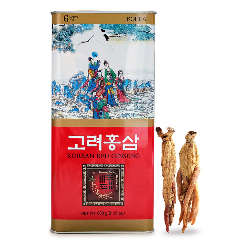 고려홍삼 6년근 특대편 건삼 뿌리삼 캔포장 검사품 10뿌리 이하, 1개, 300g 190,000원