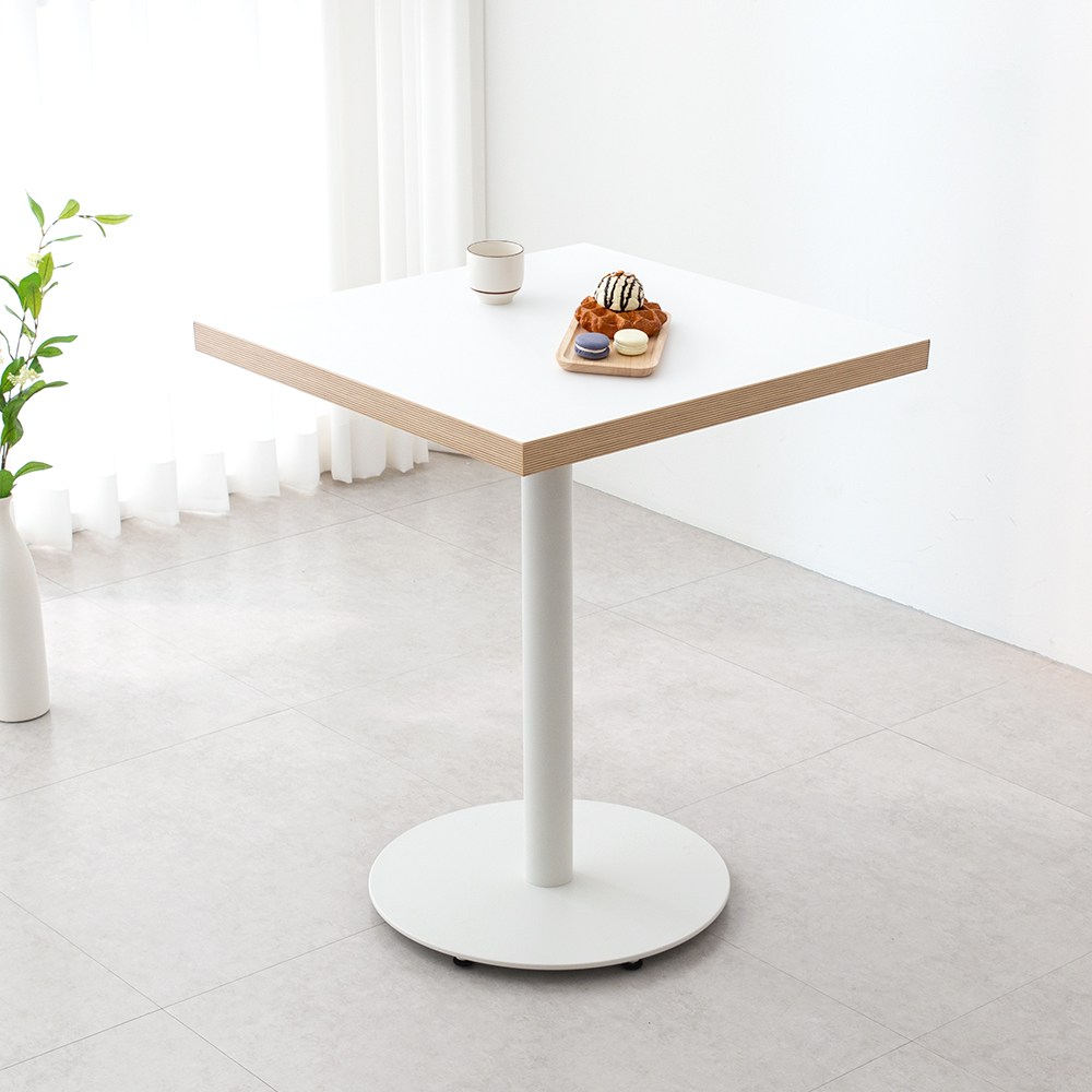 화이트 자작엣지 36T 사각 식스 화이트 식탁 테이블, 화이트 80,000원