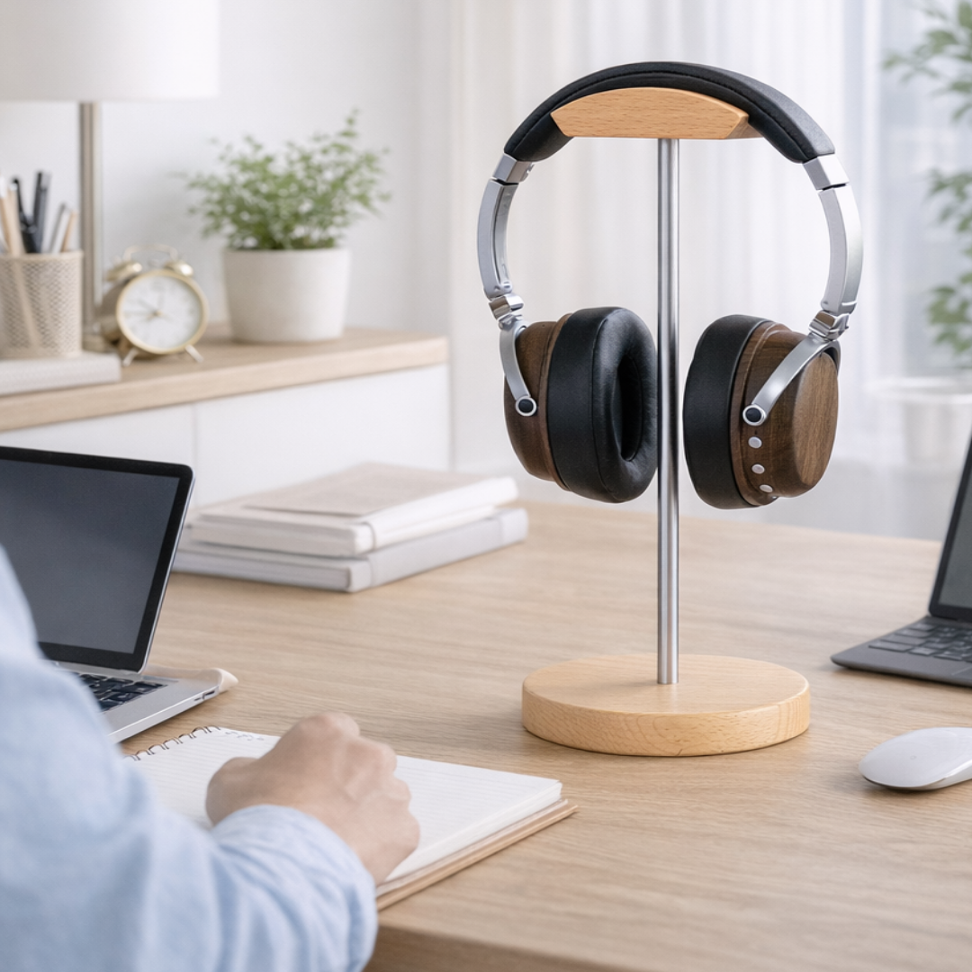 쉼표레리 프리미엄 우드 헤드폰 거치대 원목 슬림 스탠드형, 1개, 월넛, RERI-HDH1 26,000원