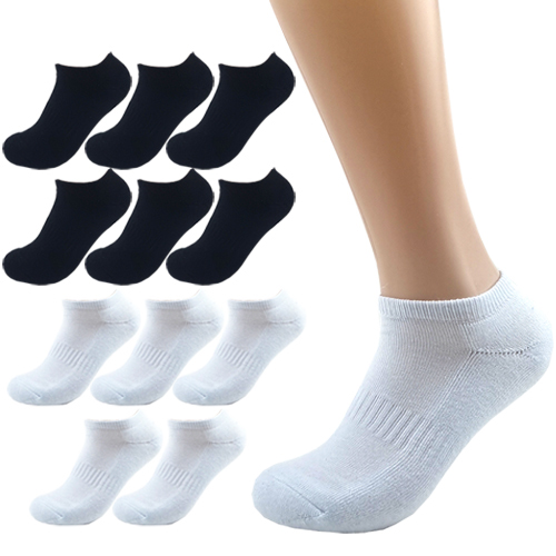 올리싹 6+6 두꺼운 남성용 국산 더블쿠션 스포츠 스니커즈 양말, 화이트+블랙, 1세트 29,000원