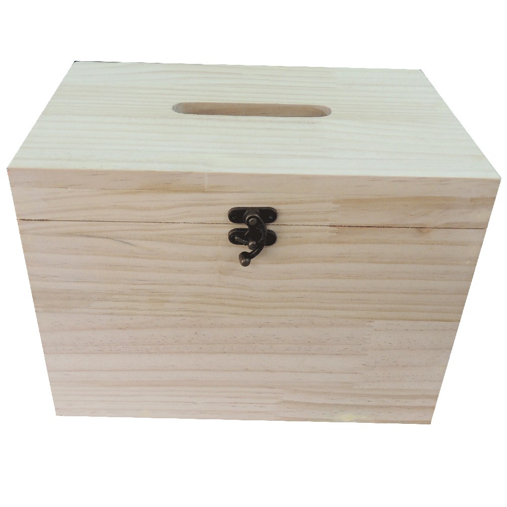 나무루리 원목 사각 다용도함 건전지함 영수증함 모금함 자물쇠 함 반제품 - 대 특대 소품가구 인테리어 - 무도장 45,000원