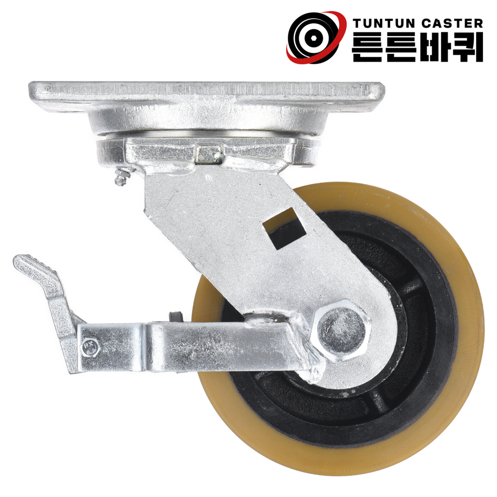 단조 15cm(6인치) 1톤 1000KG 우레탄바퀴 고중량 회전브레이크 캐스터 폭76mm 88,500원