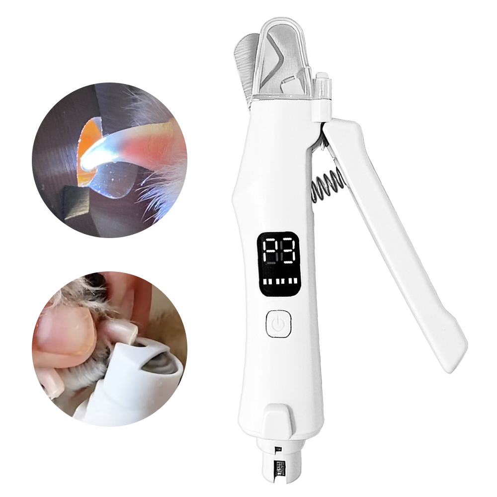 Gaayou 2in1 LED 반려동물 발톱깎이 전동 발톱 정리기 강아지 고양이 손톱깎이, 1개, 화이트 19,900원