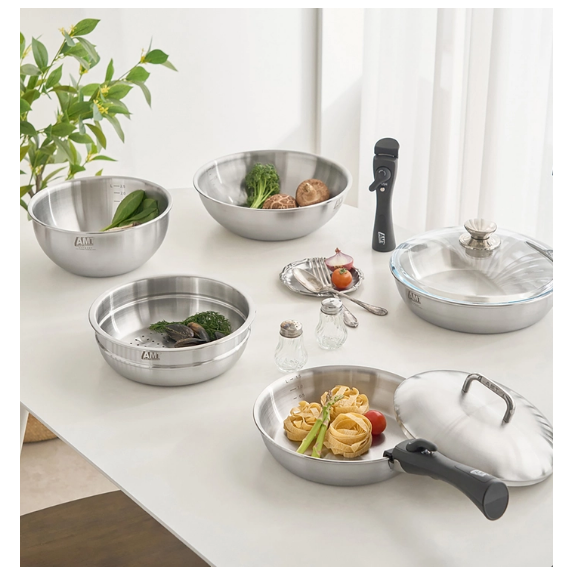 C 굿핸즈 스테인리스 멀티웍 마스터 세트 신혼집 자취방 고급냄비 고급후라이팬 탈부착 손잡이 테이블웨어 냄비 후라이팬 집들이 선물 고급선물 명절, 1세트, 상세페이지참조, 단일색상 789,900원