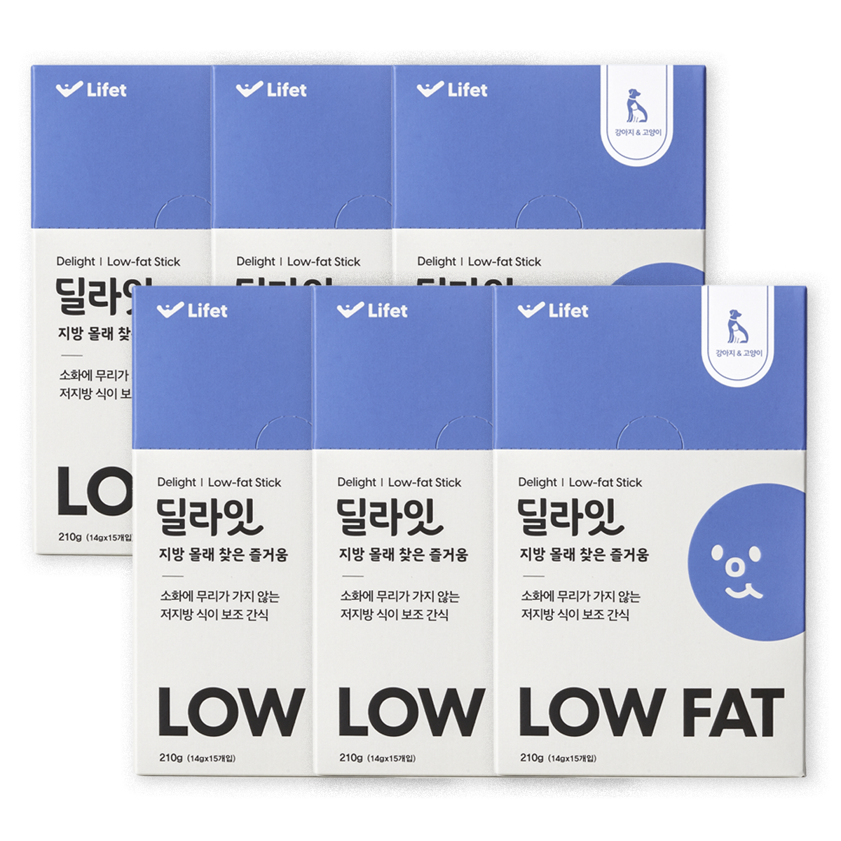 딜라잇 Low fat 영양 간식 강아지 고양이 저지방 췌장염 췌장, 210g, 6개 85,980원