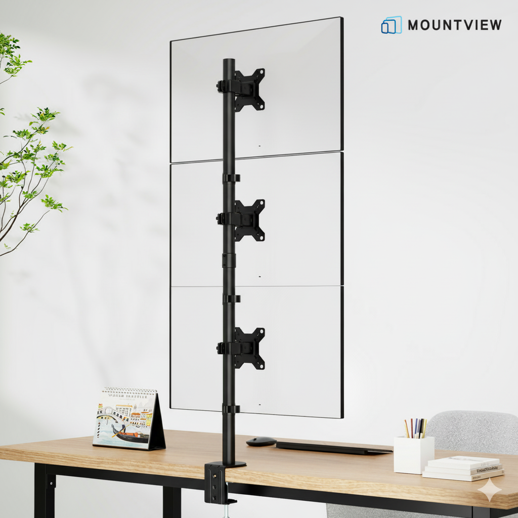 마운트뷰 상중하 수직 트리플 모니터암 클램프형 거치대 MV12-C03V 27인치 32인치 55,990원