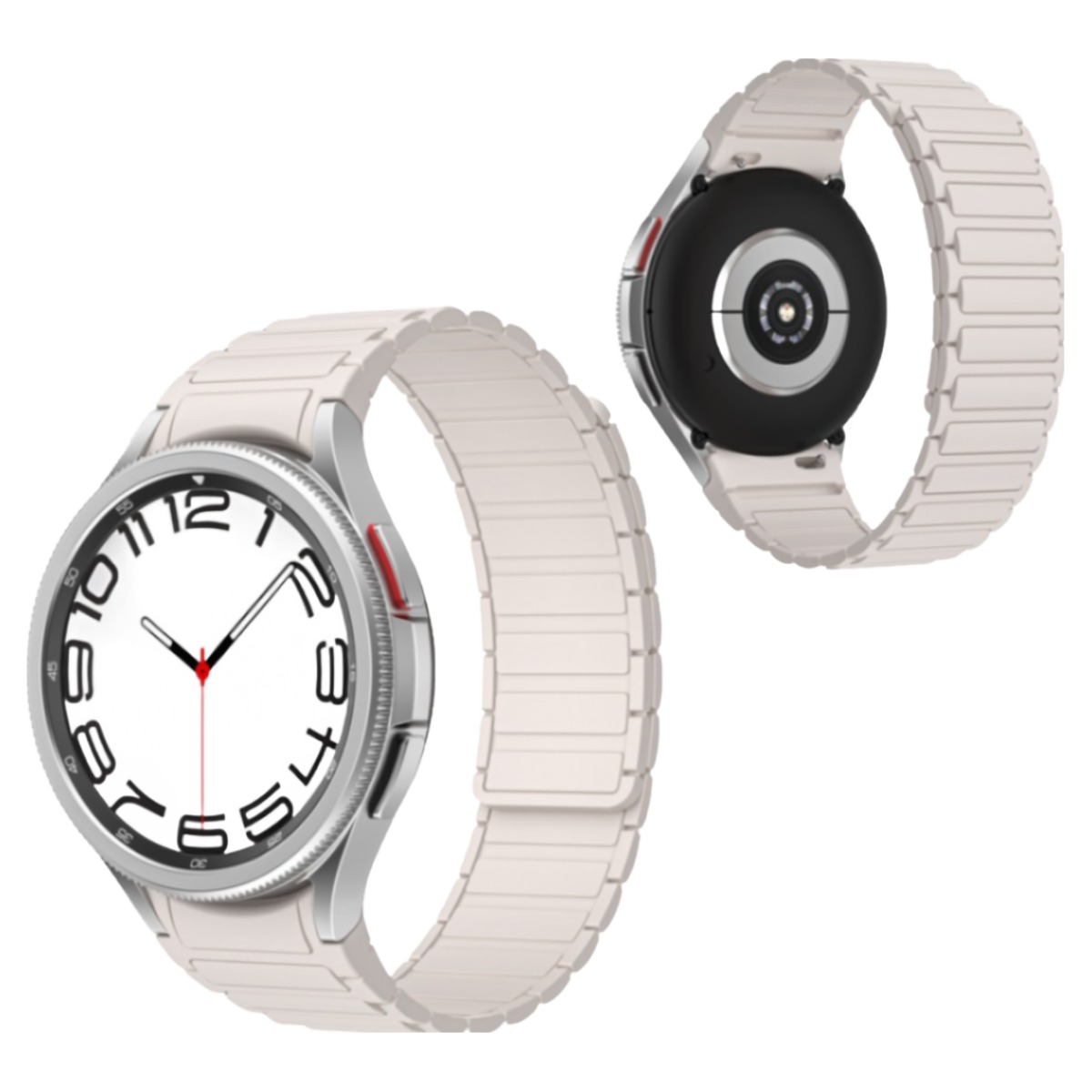 인티몰 갤럭시워치 스트랩 마그네틱 실리콘 양면 밴드, 화이트, 1개 14,700원