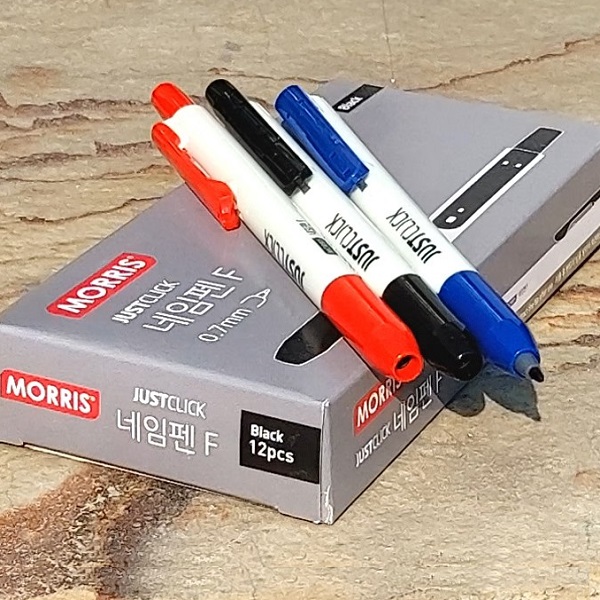 모리스 JUSTCLICK 0.7mm 노크식 똑딱이 세필 네임펜 F 1다스(12자루) 23,730원