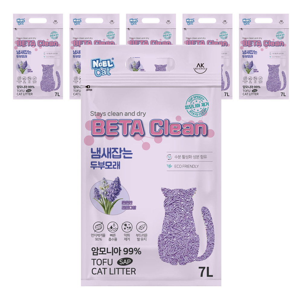 베타클린 고양이 냄새잡는 두부모래, 7L, 6개, 은은한 라벤다향 42,900원