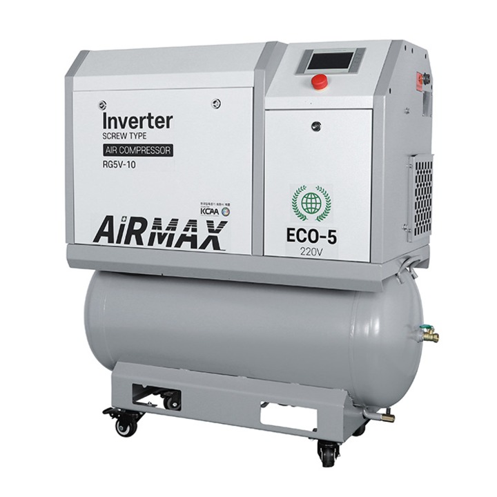 인버터 스크류 에어 콤프레샤 저소음 5.5마력 5마력 철탱크 150리터 단상220볼트 AIRMAX 에어맥스 RG5V-10, 1개 4,210,000원